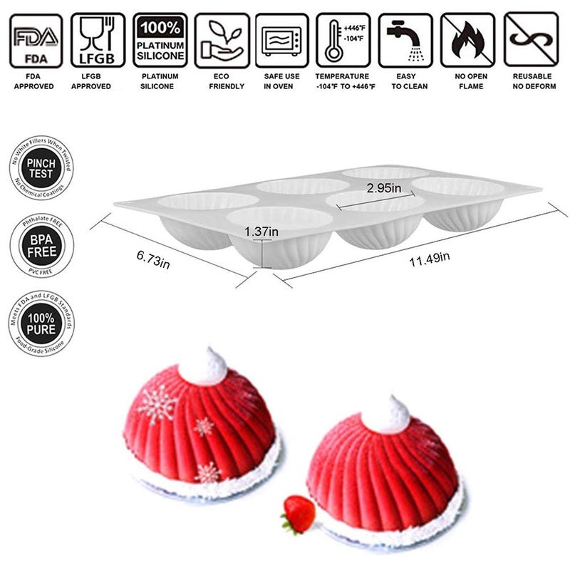 OCPO Kitchen Swirl Silicone Mold for Baking Mousse Cake, Pastry, Chocolate, Dessert, Pudding, Jelly, Cake Decorating Mold, 3D Swirl Shape (6-Cavity) - Image 2